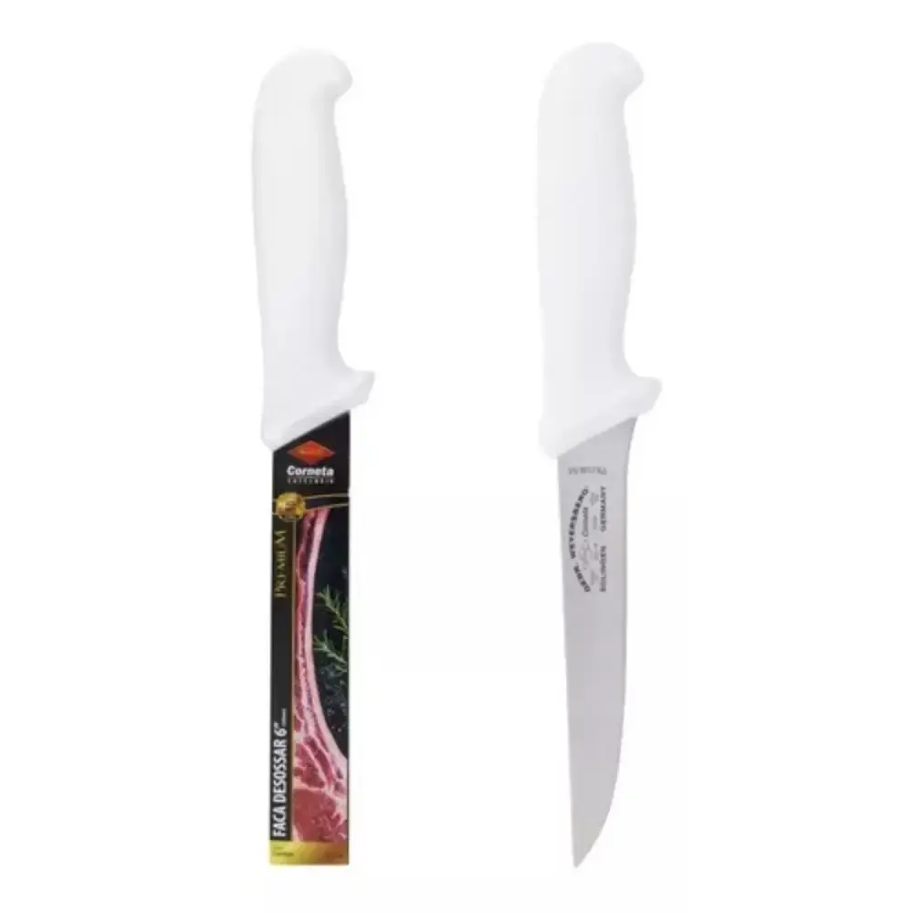 Faca para dessossar 6 POL 15 CM reta cabo branco premium 7555106 Corneta — fotografia 4