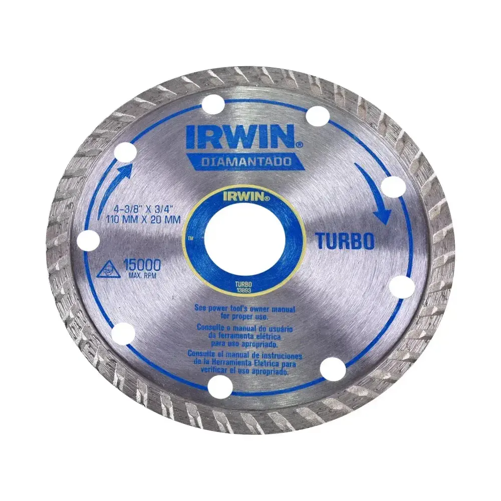 Disco diamantado 110MM turbo IW13893 Irwin - corte seco — fotografia 7