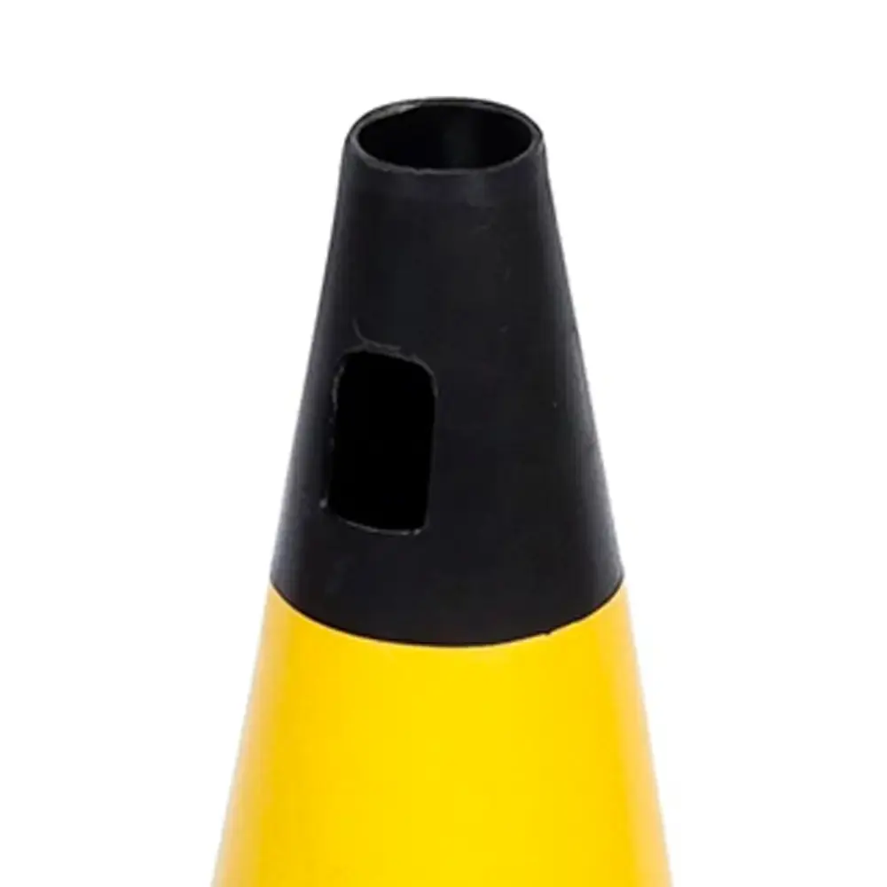 Cone sinalizador amarelo e preto 75CM 700.00505 Plastcor — fotografia 2