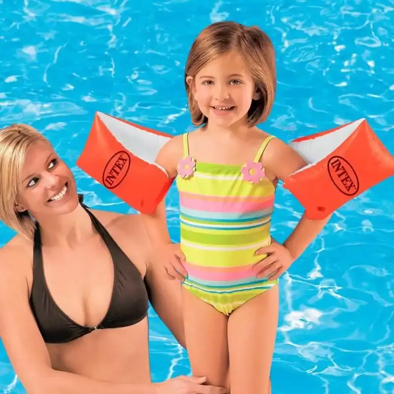 Kit natação piscina inflável 330L + boia braço + touca silicone + óculos espelhado com pre — fotografia 7