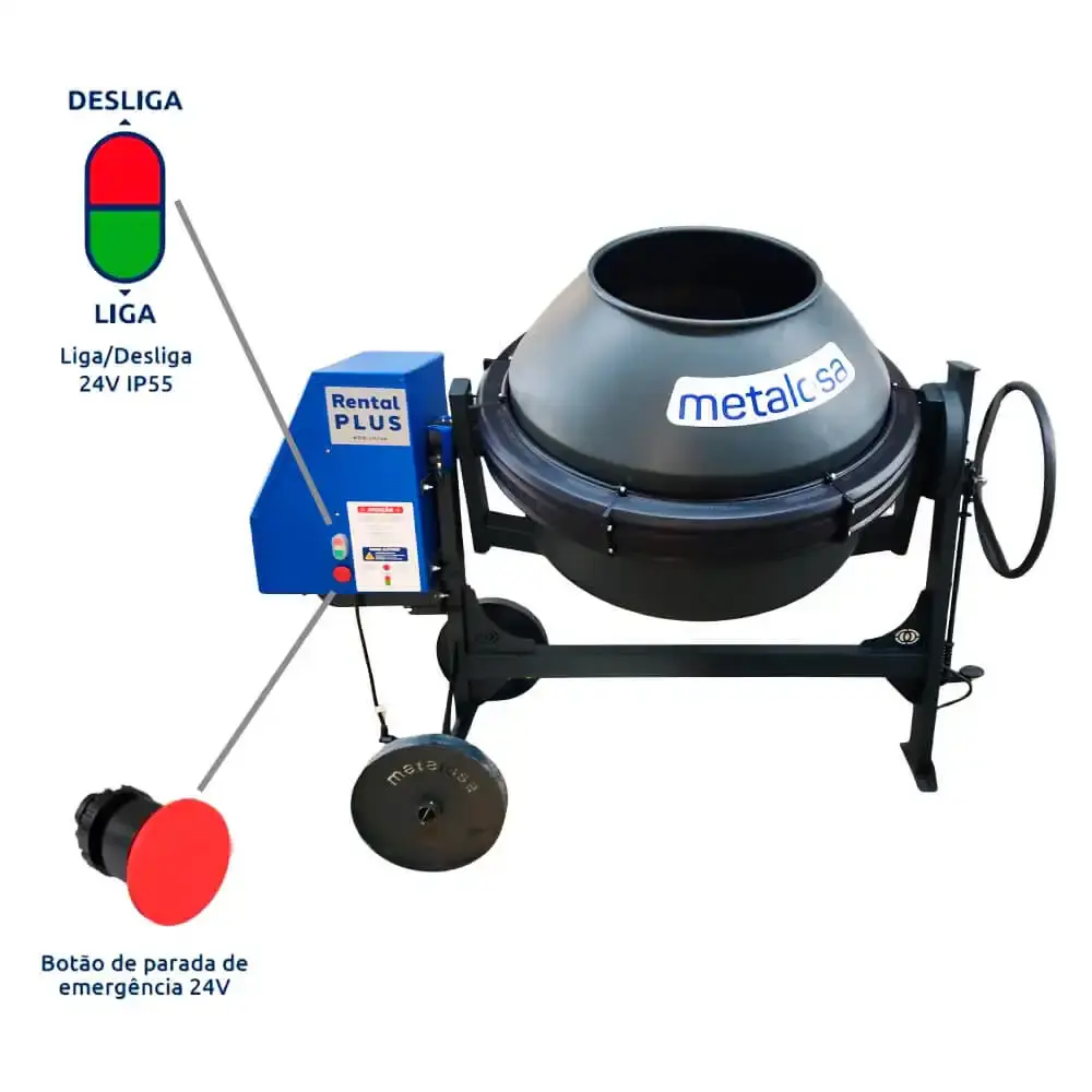 Betoneira 400 litros rental motor weg 2,0 HP mono 220V Metalosa — fotografia 5