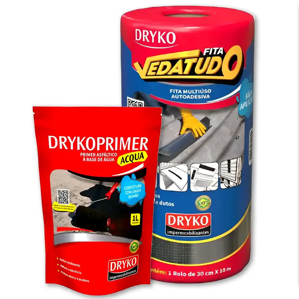 Fita Asfáltica 30cm x 10 Metros e Primer Asfáltico 1 Litro DRYKO — fotografia 4