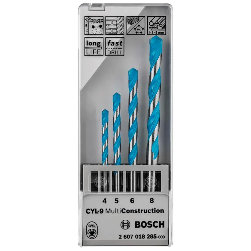 Jogo de brocas multiconstruction 4 a 8MM com 4 peç Bosch — fotografia de referência