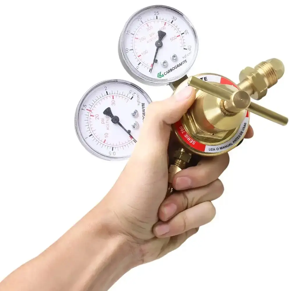 Regulador de pressão série 700 para cilindro de acetileno 010403110 Carbografite — fotografia 2