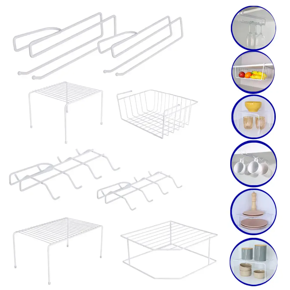 Kit organizador de armário com 08 peças viena branco BEL — fotografia de referência