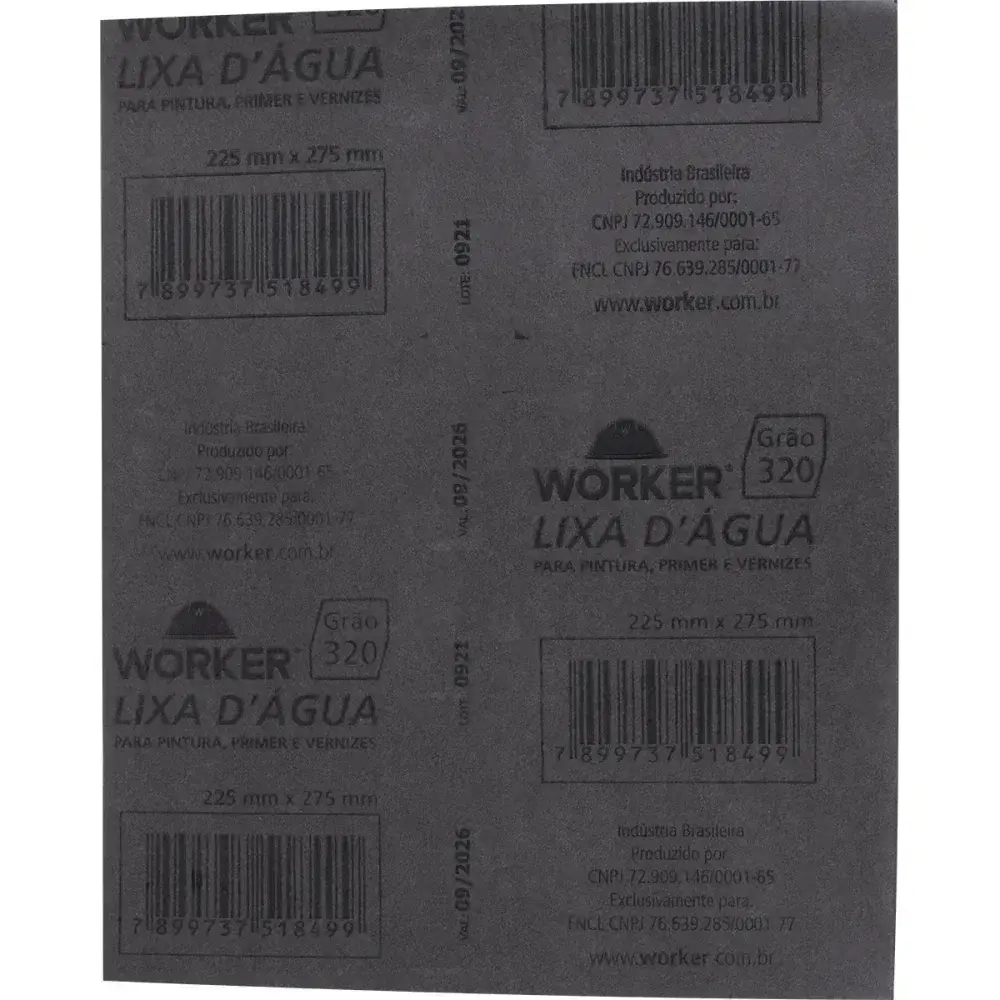 Lixa d água grão 320 225MM x 275MM Worker — fotografia 8