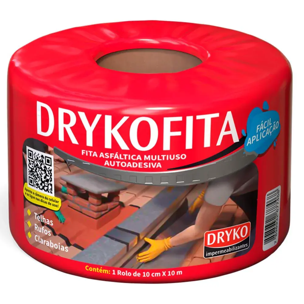 Fita adesiva asfáltica alumínio drykofita 10CMX10M Dryko — fotografia de referência