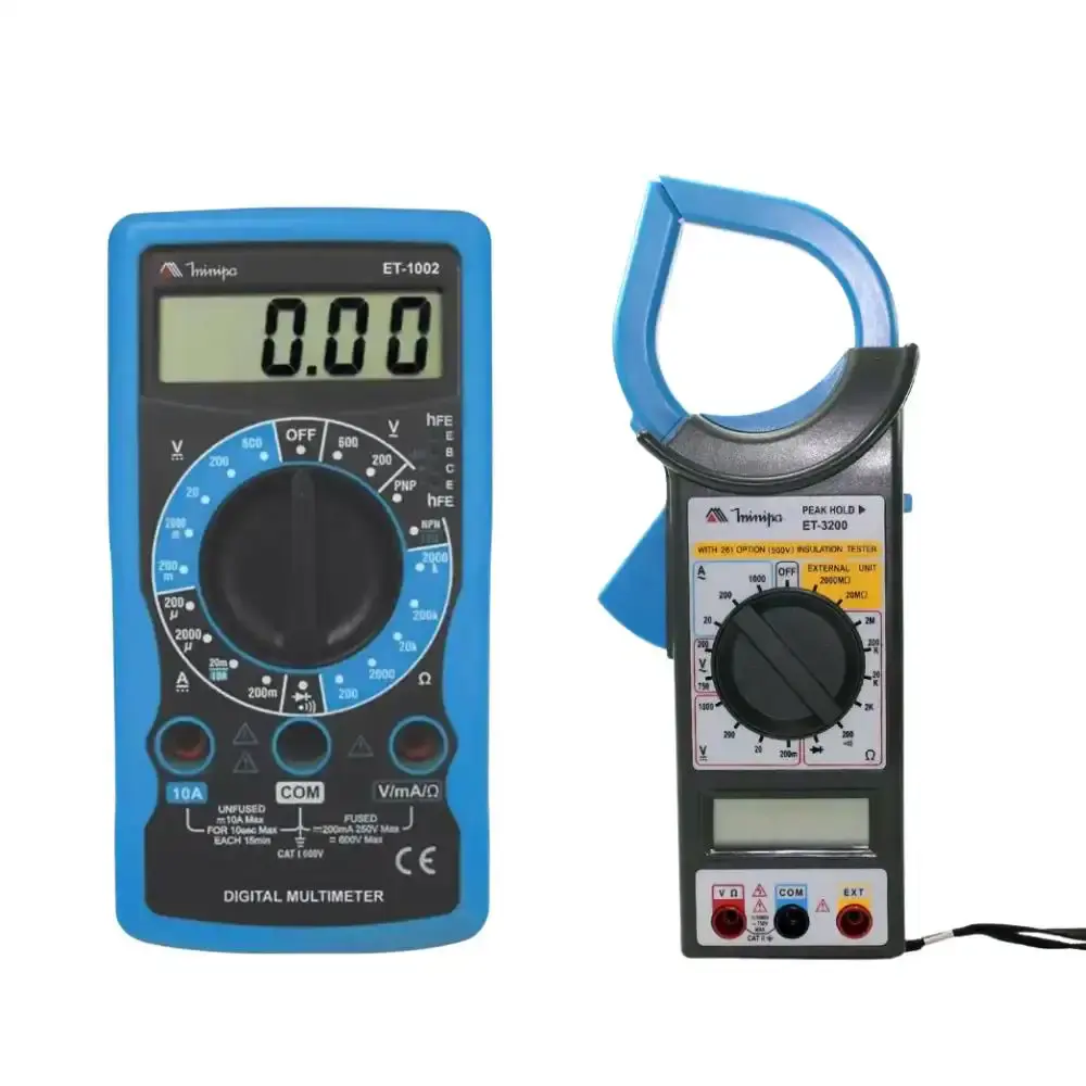 Kit alicate amperímetro digital ET-3200 e multímetro digital ET-1002 Minipa — fotografia de referência