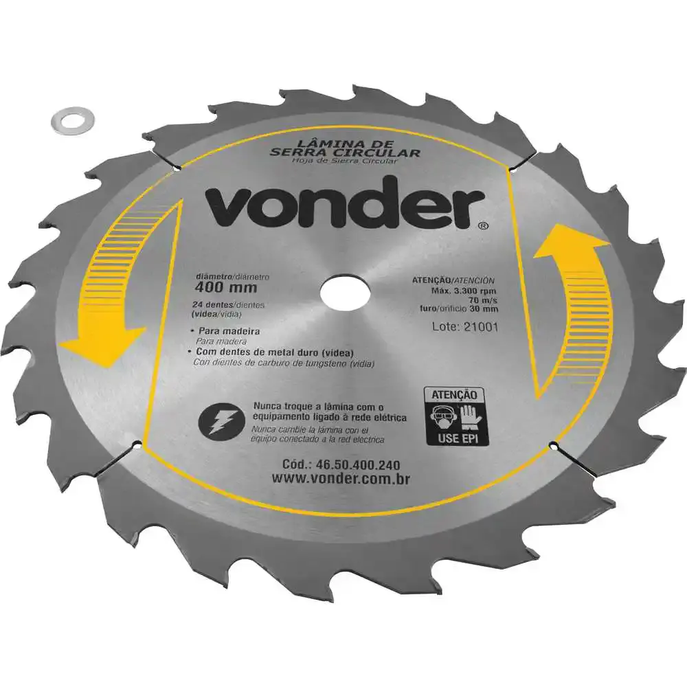 Serra Circular de Widea 16 POL 400 MM x 30 MM 24 Dentes VONDER — fotografia 3