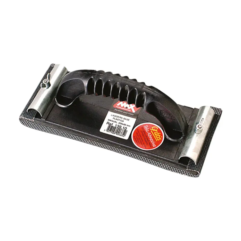 Lixadeira plástica com cartela e lixa preta 80X220MM max MAX Metalurgica