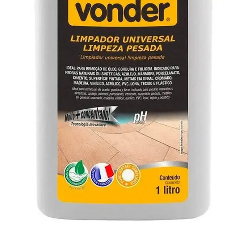 Limpador universal limpeza pesada biodegradável 1 litro Vonder — fotografia 3
