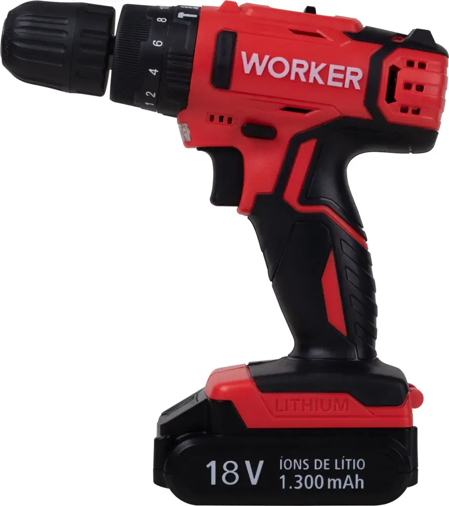 Parafusadeira 18V impacto 1 bat 13PCS Worker — fotografia de referência