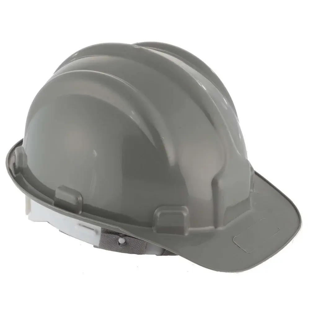 Capacete de proteção cinza com carneira e aba frontal Worker