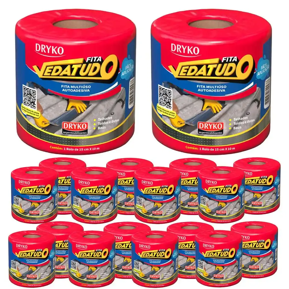 Fita Asfáltica Vedatudo 15 cm x 10 m 20 Unidades DRYKO — fotografia de referência