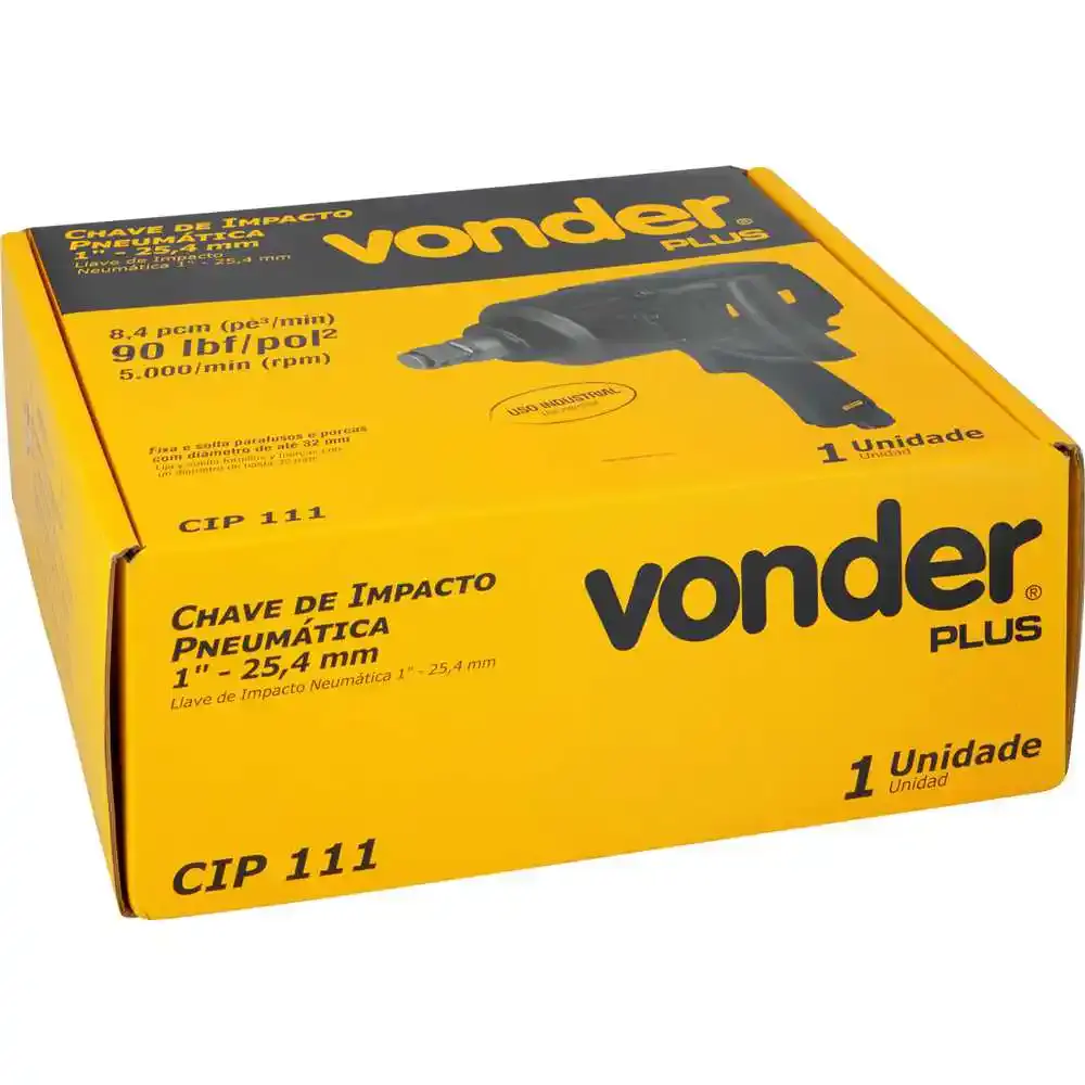 Chave de impacto pneumática 1 POL 3390 nm CIP 111 Vonder — fotografia 3