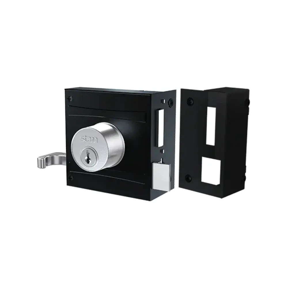 Fechadura para portão externo preto fosco Stam