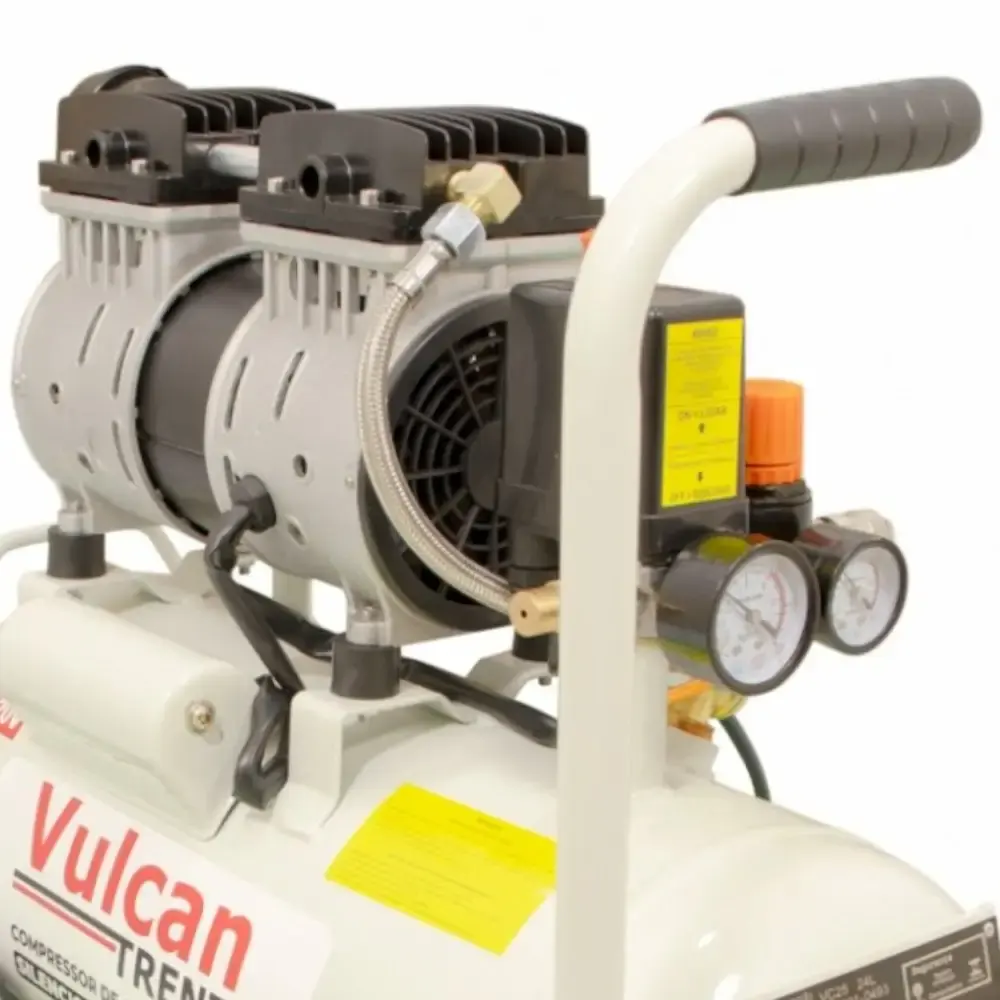 Compressor de ar odontológico silencioso 220V 8 pés 24 litros 82009 Vulcan — fotografia 5