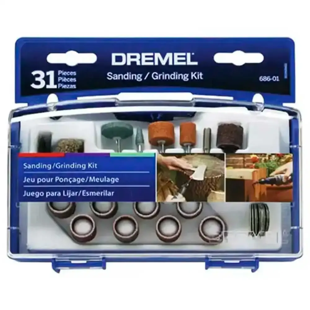 Kit para Mini Retifica 686-01 com 31 Peças p/ Lixar e Gravar DREMEL — fotografia 3