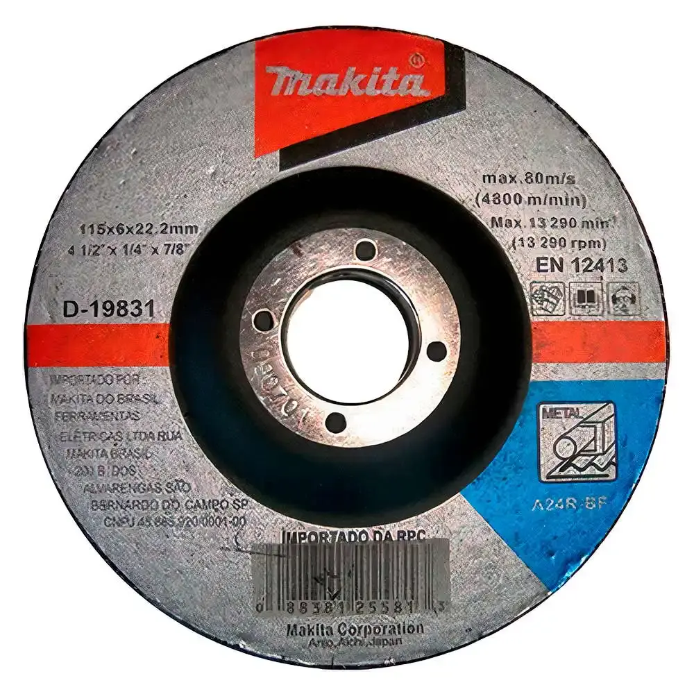 Disco de desbaste 4.1/2 POL 115 MM para metal D-19831 kit 100 unidades Makita — fotografia 3