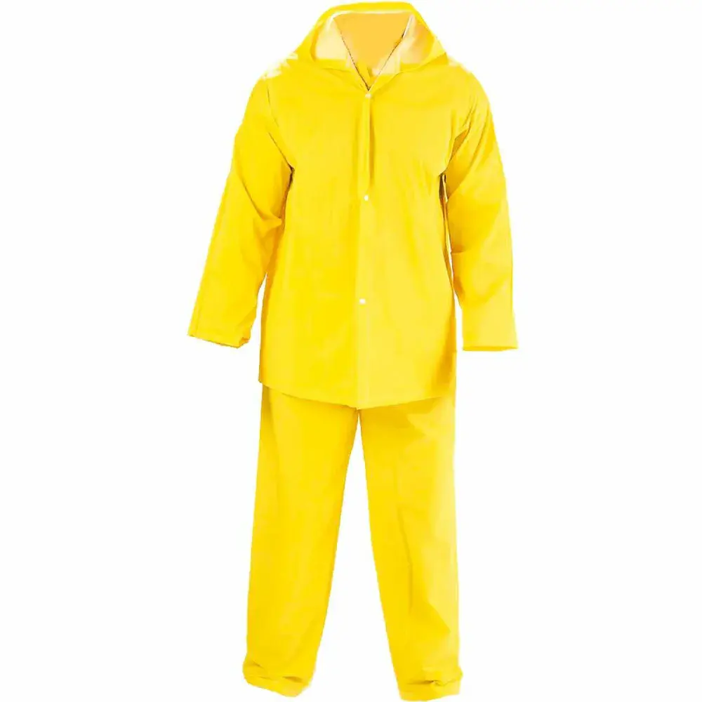Conjunto capa de chuva italiano amarelo gg Worker — fotografia de referência