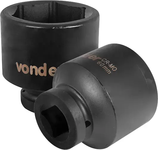 Soquete Sextavado Impacto Encaixe 1 polegada 60MM Cromado VONDER — fotografia de referência