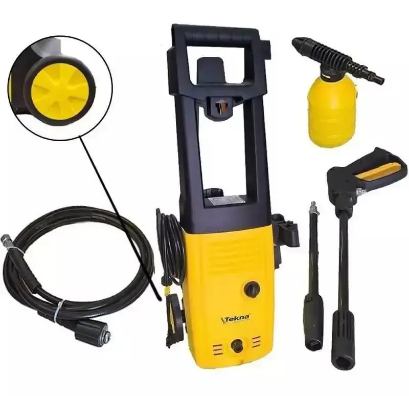 Lavadora de Alta Pressão 1400W c/ Shampoozeira, Rodas e Alça Longa HLX TEKNA + Mangueira 220 V — fotografia 4