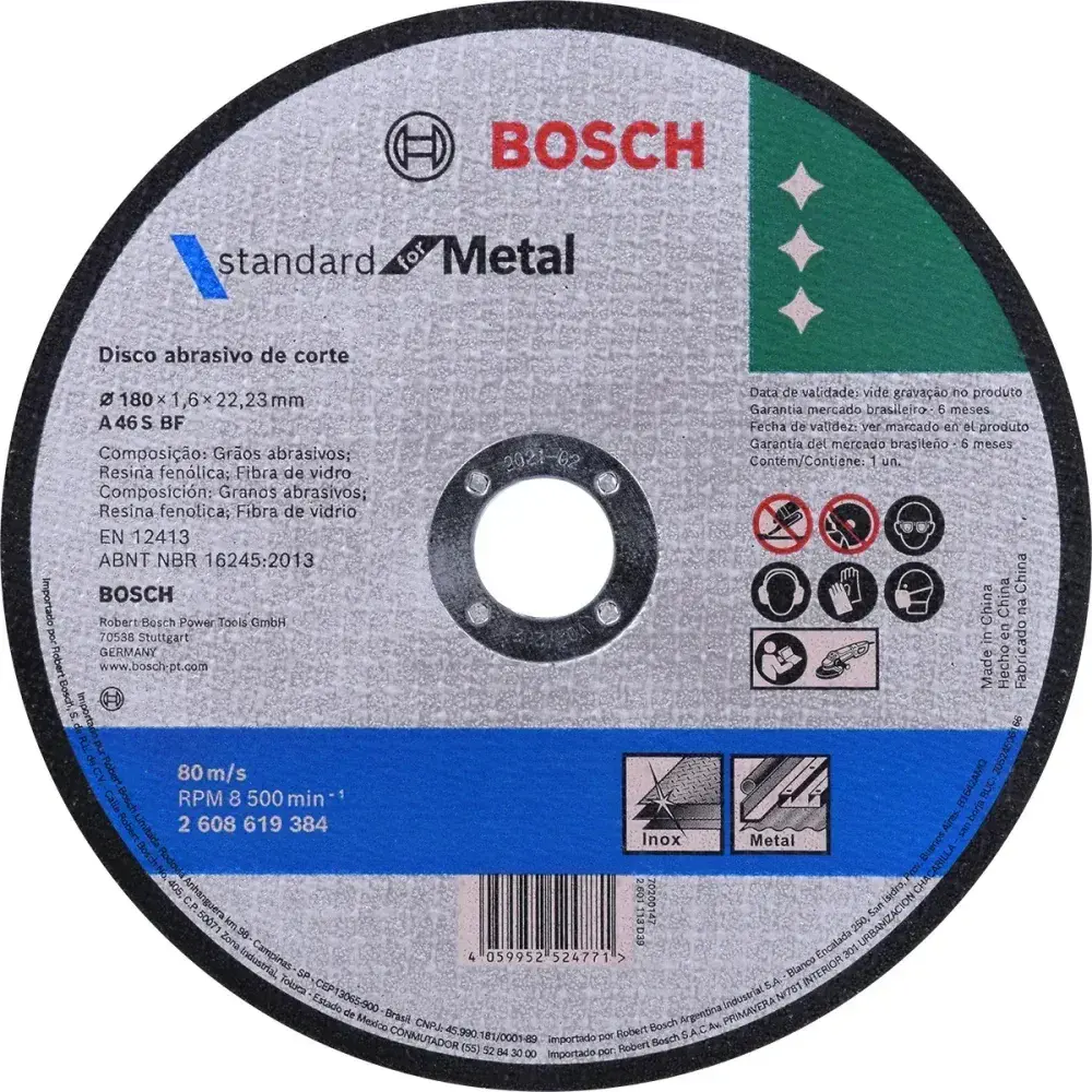 Disco abrasivo corte para metal inox grão 46 7 7/8 inox Bosch — fotografia 6
