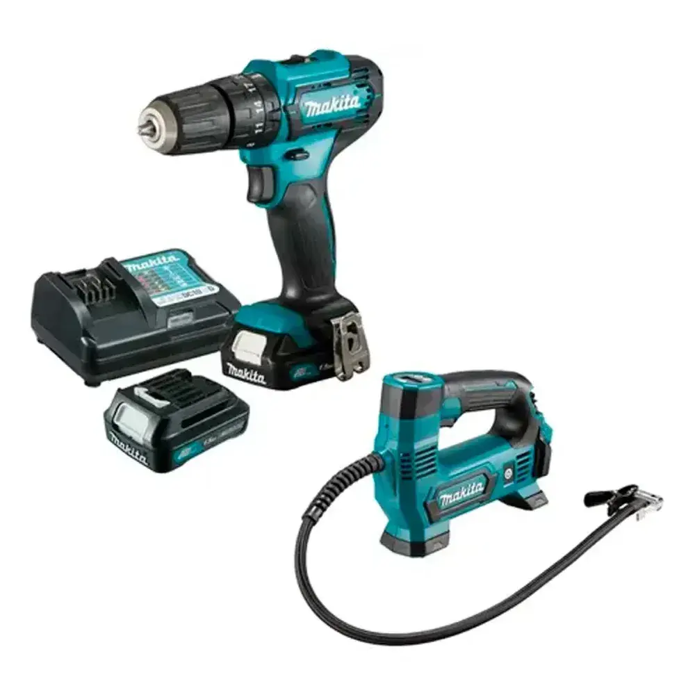 Kit parafusadeira/compressor KITHP333+MP100 Makita — fotografia 5