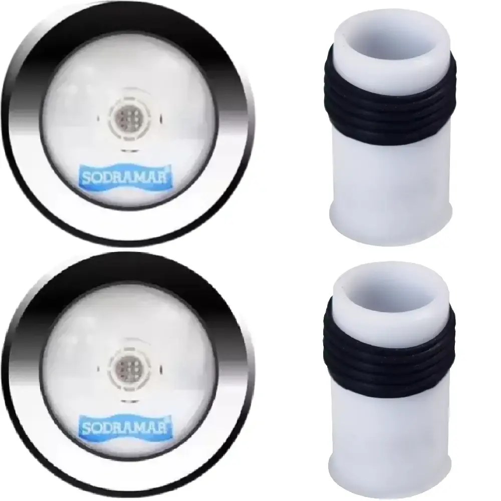 Luminária Refletor Led Piscina 10W com Adaptador cano 20mm para 25mm SODRAMAR — fotografia de referência