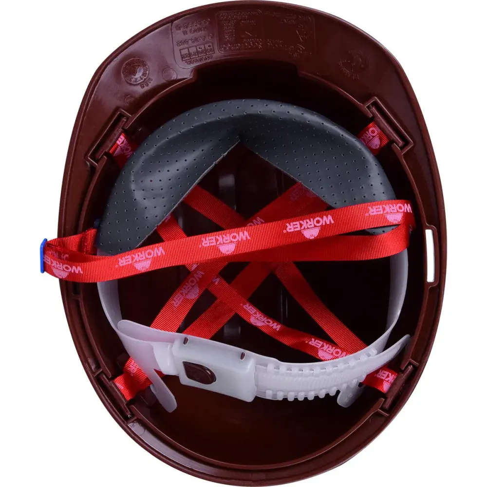 Capacete de proteção industrial marrom max Worker — fotografia 4