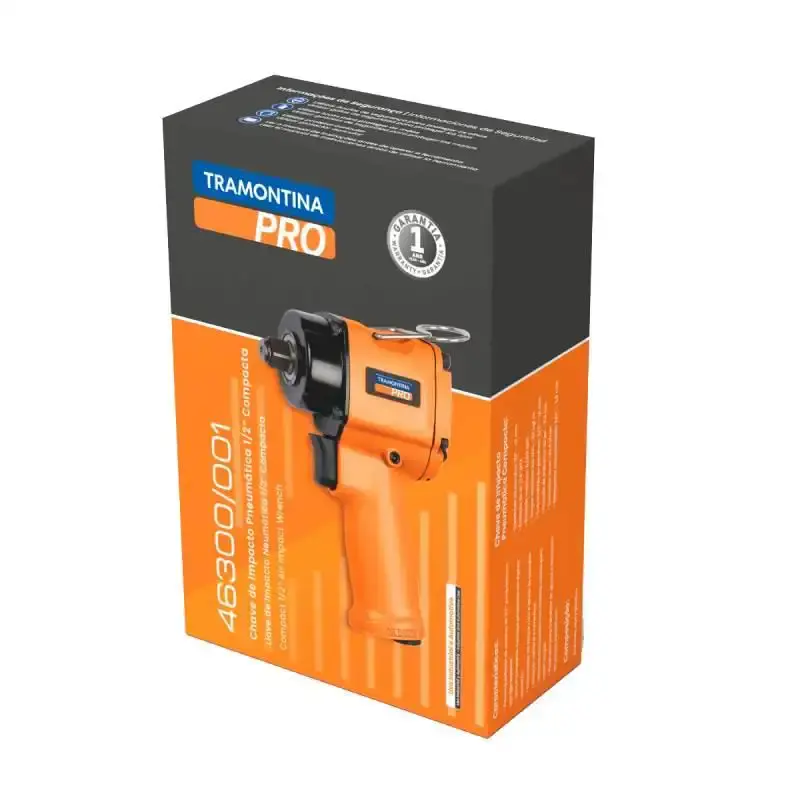 Chave de impacto pneumática 1/2 POL pro 62 kgf.m compacta 46300001 Tramontina — fotografia 6