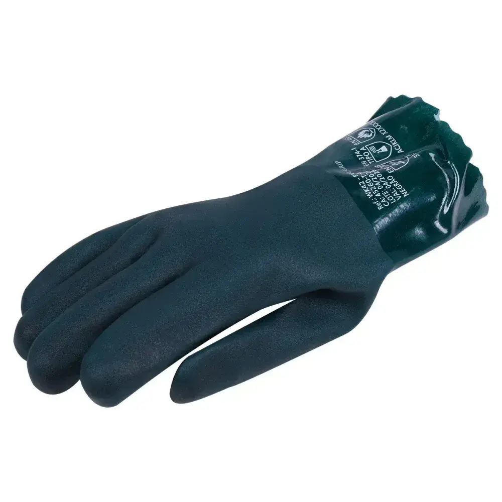 Luva de pvc com forro de poliéster 25CM g verde Worker — fotografia 6