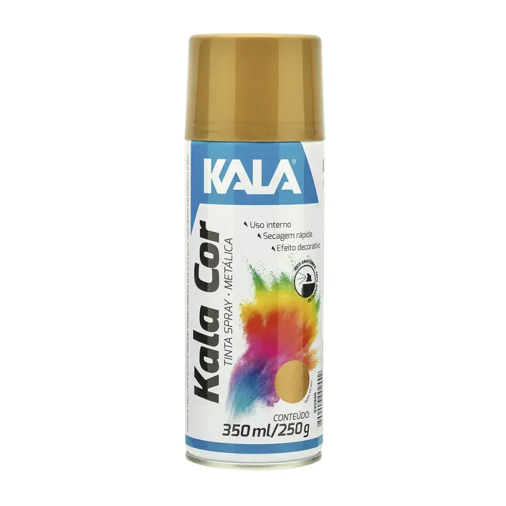 Tinta spray metálico Kala ouro 350ML — fotografia 2