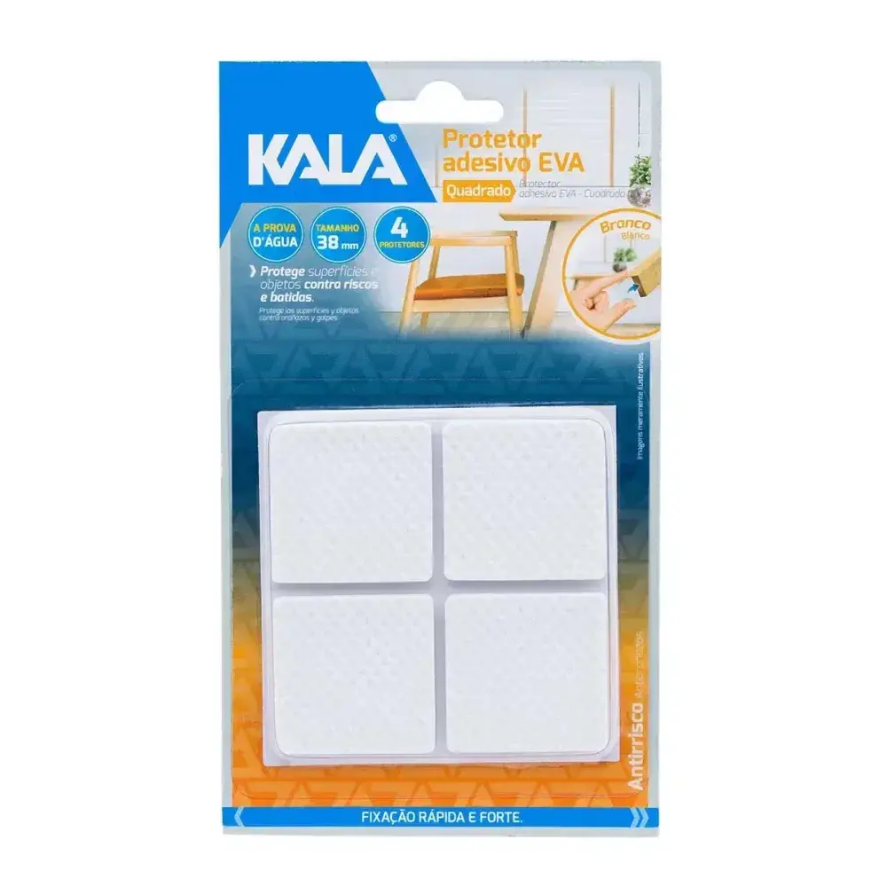 Protetor adesivo eva Kala branco quadrado 38MM 4 pcs — fotografia 2