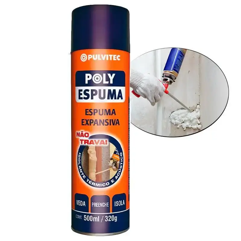 Espuma expansiva poly 320G spray QA005 Pulvitec — fotografia de referência