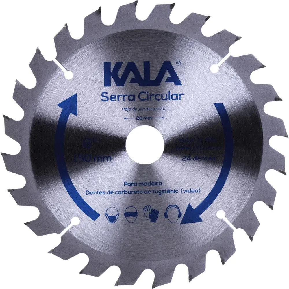 Disco serra circular 6 para madeira 24 dentes 8900RPM Kala — fotografia de referência