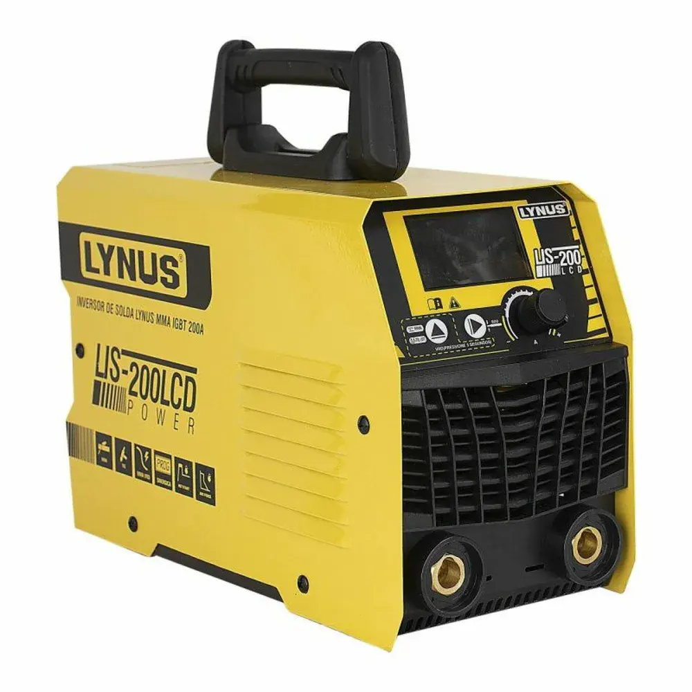 Inversor de solda 200A LIS-200 lcd bivolt Lynus