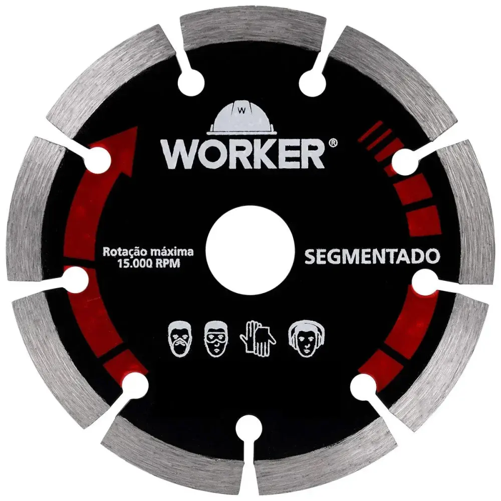 Disco diamantado segmentado para corte seco e úmido 4.1/2” Worker — fotografia 8
