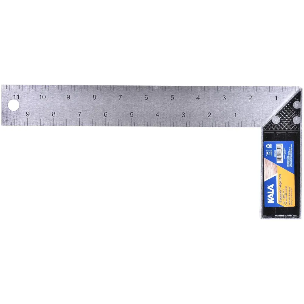 Esquadro de aço inox 10 250MM com cabo de alumínio Kala — fotografia de referência
