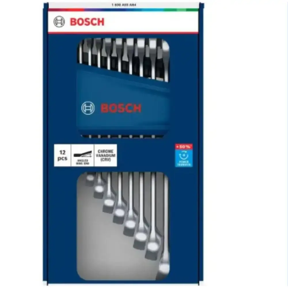 Jogo de Chaves Combinadas com Catraca 6 mm a 19 mm com 12 Peças 1600A03AH4000 BOSCH Bosch Ferramentas Manuais