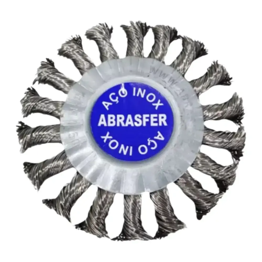 Escova de inox circular trançada 4.1/2 x 1/2 x 7/8 POL Abrasfer — fotografia de referência