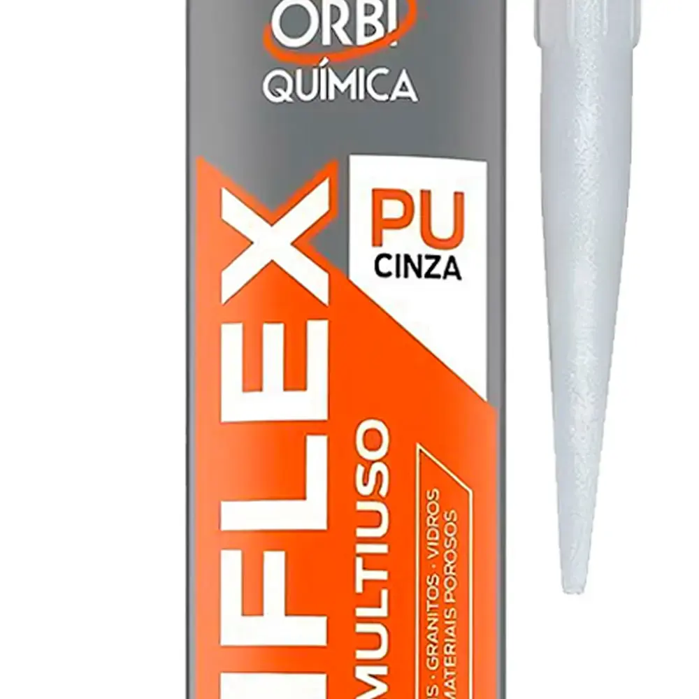 Adesivo silicone PU selante 230 ML cinza 16670 orbiflex — fotografia 3
