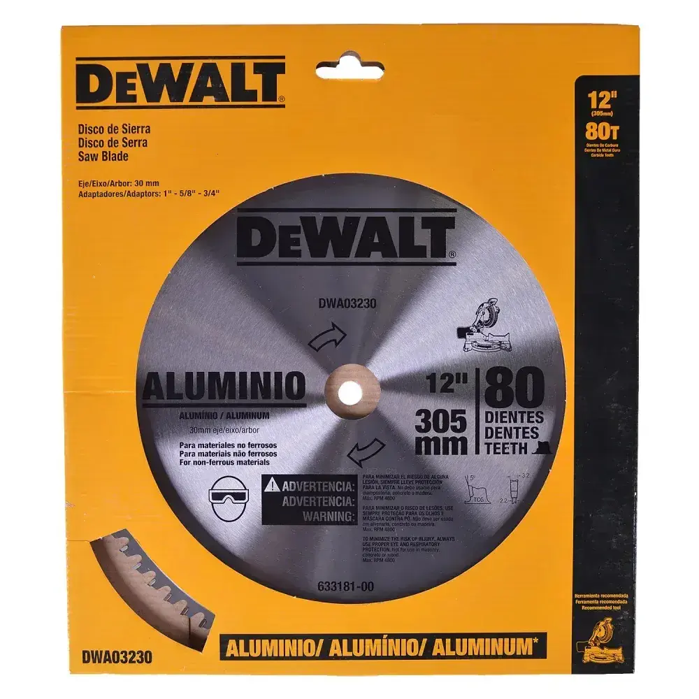 Disco de serra esquadria 12 305MM para alumínio DWA03230 Dewalt — fotografia 10