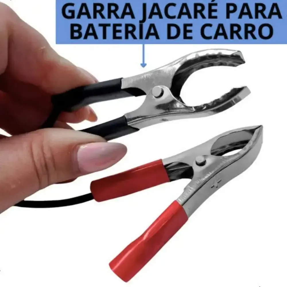 Adaptador garra para carga de bateria automóvel 12V 50CM Kala — fotografia 6