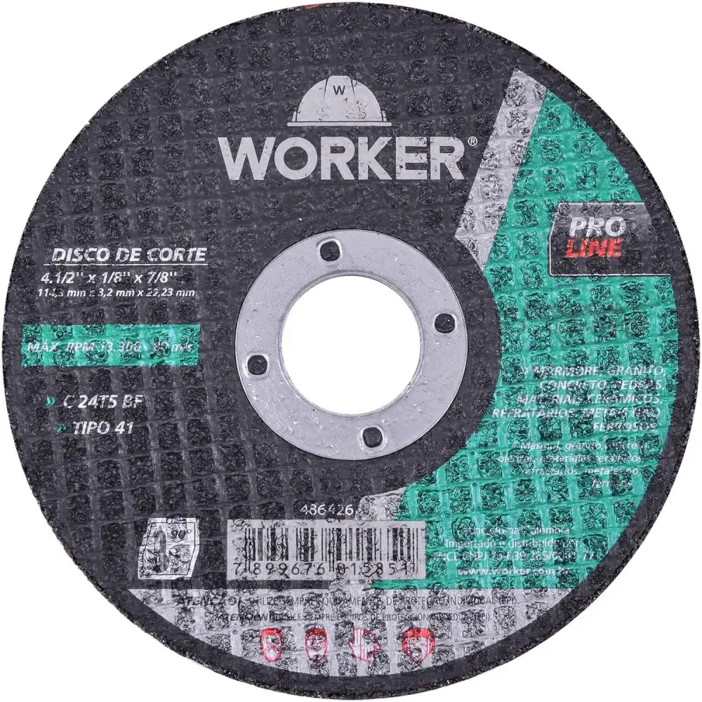 Disco corte 4.1/2 x 1/8 x 7/8 Worker — fotografia 5