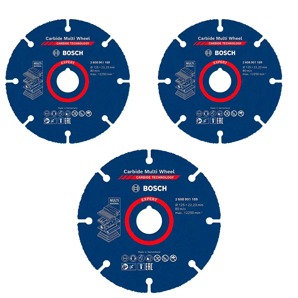 Disco de serra expert 115 MM multi material carbide multi whell 3 unidades Bosch — fotografia de referência