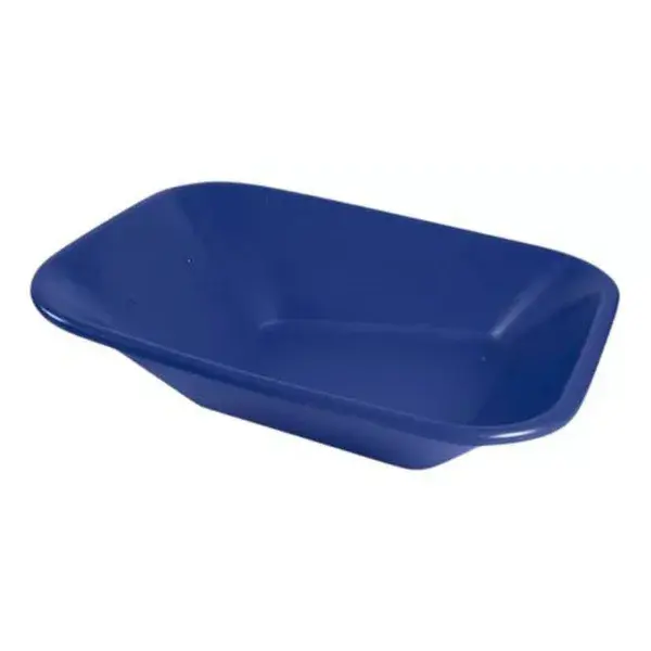 Caçamba plástica para carrinho de mão 60L s/ furo azul - Metasul — fotografia de referência