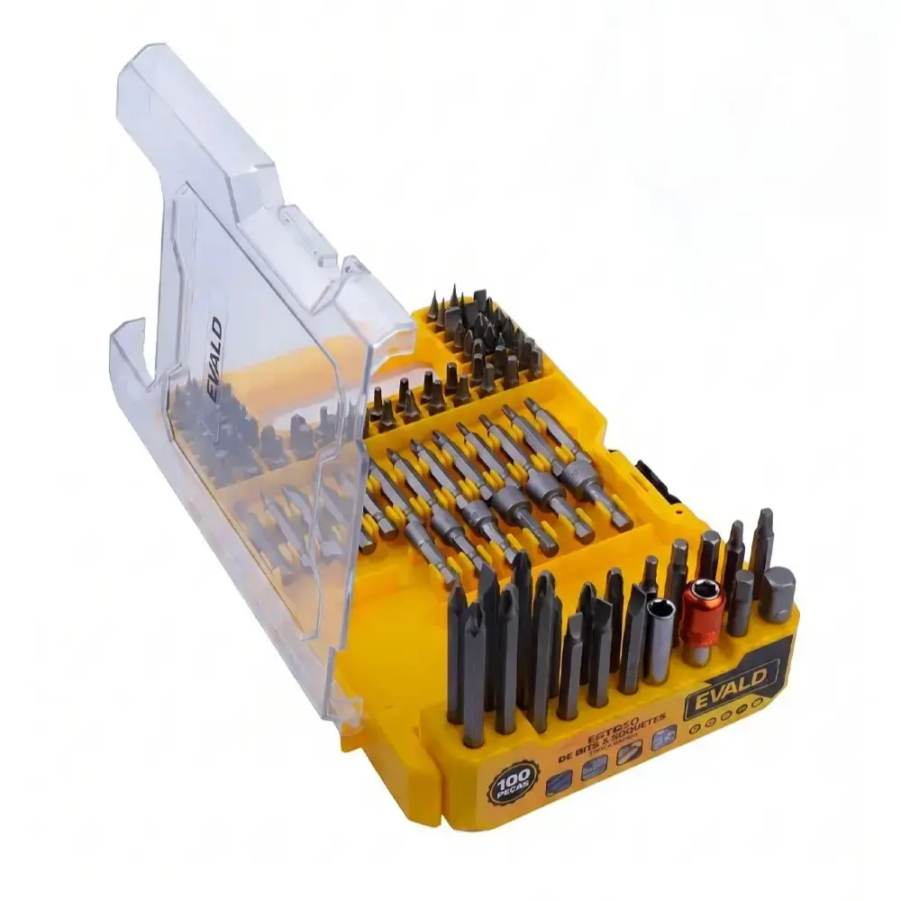 Kit furadeira industrial 3/8 pol 450W Bosch estojo de bits e soquetes 100 peças evald 220 V — fotografia 3