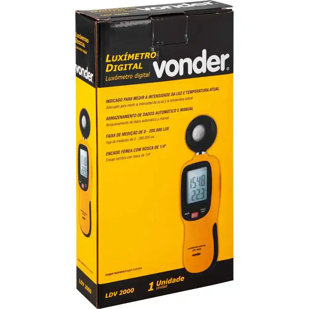 Luxímetro digital 0 a 200.000 lux LDV-2000 Vonder — fotografia 3
