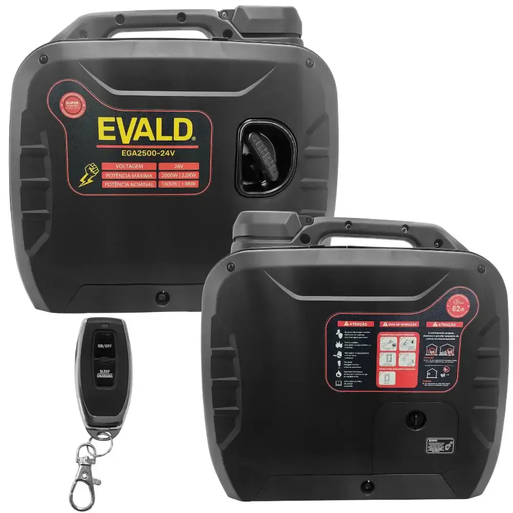 Gerador a gasolina automotivo para baterias 24V inteligente caminhão motorhome EGA2500-24V Evald — fotografia 6